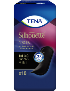 Tena silhouette noir assorbenti mini 18pz