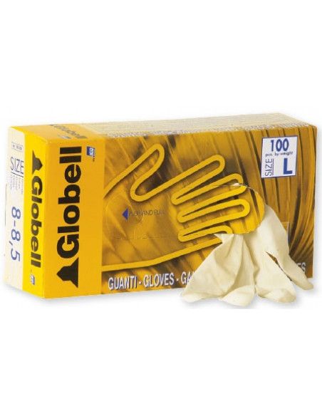 Guanti monouso in lattice con polvere 100 pezzi