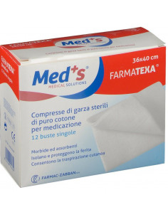 Med's compresse di garza sterili in puro cotone 36x40 12pz