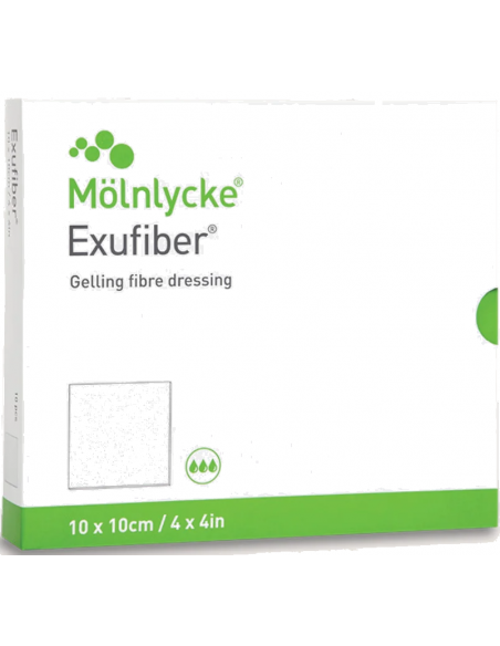 Exufiber medicazione sterile in fibra gelificante 10x10 10pz