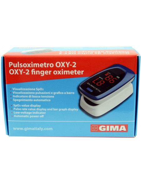 Oxy-2 saturimetro pulsossimetro da dito per misurazione di ossigeno e frequenza cardiaca