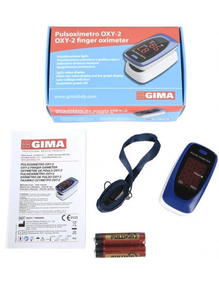 Oxy-2 saturimetro pulsossimetro per misurazione ossigeno e frequenza cardiaca