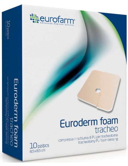 Euroderm Foam Tracheo medicazione in schiuma di poliuretano per tracheotomia 8,5x8,5 10pz