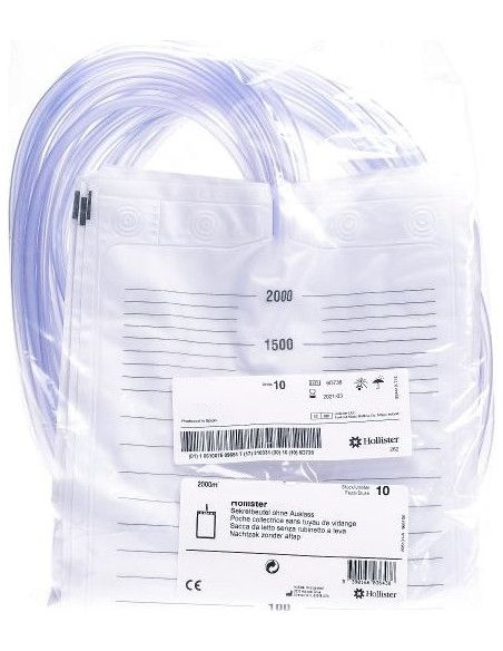 Sacca urinaria da gamba in vinile con valvola anti-reflusso 30pz