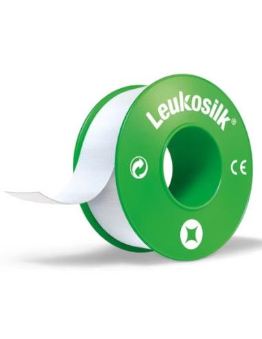 Leukosilk cerotto su rocchetto per fissaggio 2,5cm x 5m