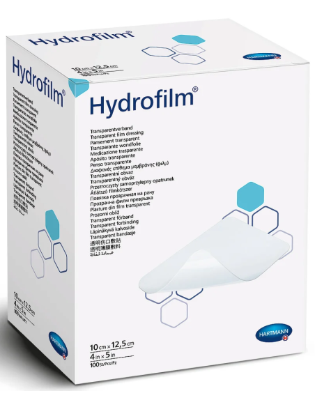 Hydrofilm medicazione sterile adesiva trasparente in poliuretano 10x12,5 10pz Hydrofilm medicazione sterile adesiva trasparente in poliuretano 10x12,5 10pz