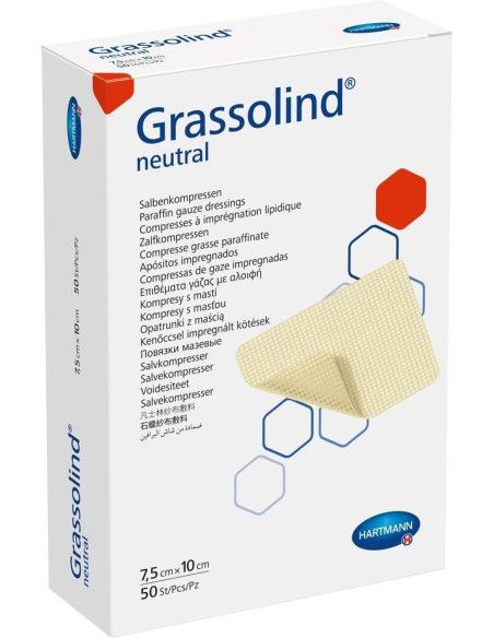 Grassolind Neutral medicazione sterile in garza paraffinata 7,5x10 10pz Grassolind Neutral medicazione sterile in garza paraffinata 7,5x10 10pz