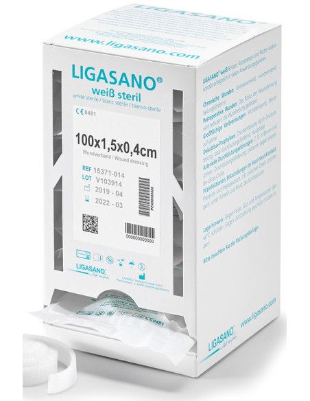 Ligasano Bianco rotolo sterile in poliuretano espanso per fistole 100x1,5x0,4 7pz