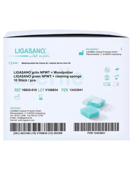 Ligasano Verde schiuma di poliuretano elastica sterile 24x16x2 5pz Ligasano Verde schiuma di poliuretano elastica sterile 24x16x2 5pz