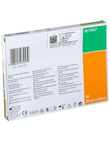 Bactigras medicazione antisettica con clorexidina acetato10x10 10pz DM