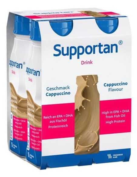 Fresubin Supportan Drink Cappuccino | Integratore Iperlipidico con Acidi Grassi | 4x200ml Fresubin Supportan Drink Cappuccino | Integratore Iperlipidico con Acidi Grassi | 4x200ml