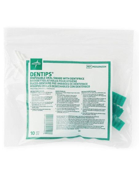 Dentips spugnetta tampone orale trattata con dentifricio 10 pezzi Dentips spugnetta tampone orale trattata con dentifricio 10 pezzi