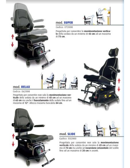 Suprema Slide Poltrona per movimentazione verticale e orizzontale