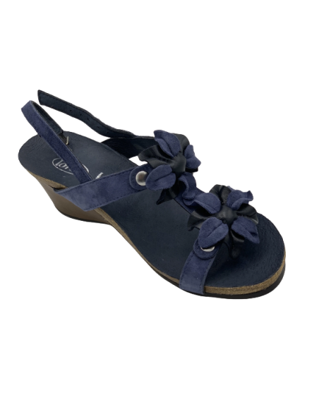 Loren sandalo estivo donna in camoscio jeans