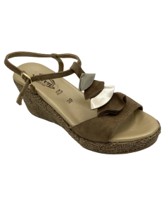 Loren sandalo estivo donna in camoscio beige