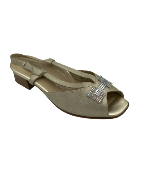 Loren sandalo estivo donna beige e panna