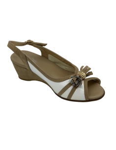 Loren sandalo donna estivo color biscottobianco