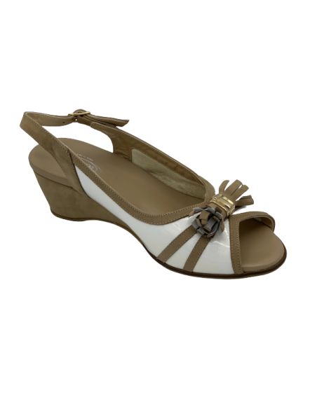 Loren sandalo donna estivo color biscottobianco