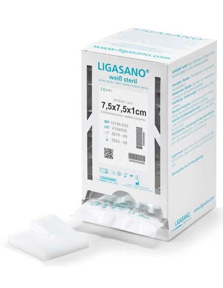 Ligasano Bianco sterile per tracheostomia 7,5x7,5x1 20pz