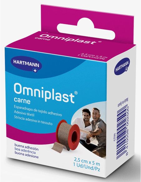 Omniplast cerotto di fissaggio in nastro 2,5cm x 5m Omniplast cerotto di fissaggio in nastro 2,5cm x 5m