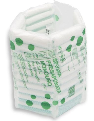 Spugna presaponata monouso in schiuma poliuretano 50pz