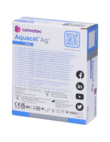Aquacel Ag+ Extra medicazione antimicrobica con ioni argento 1 pezzo