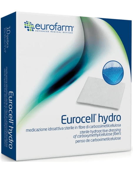 Eurocell Hydro medicazione idroattiva sterile in fibre di CMC Eurocell Hydro medicazione idroattiva sterile in fibre di CMC