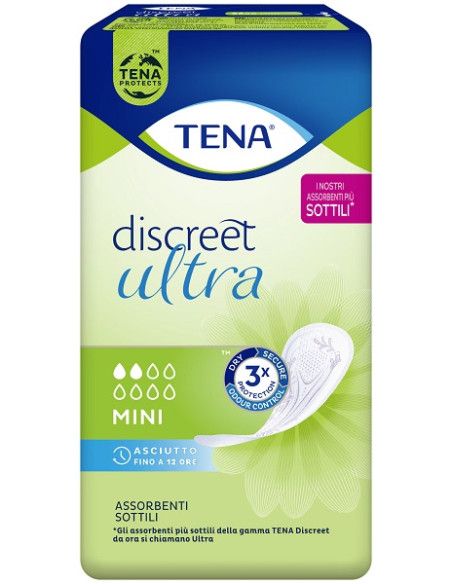Tena Discreet Ultra Mini assorbenti per incontinenza urinaria Tena Discreet Ultra Mini assorbenti per incontinenza urinaria