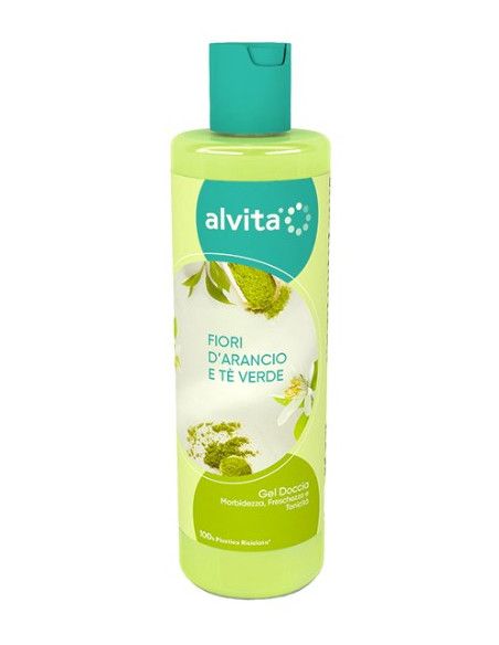 Alvita gel doccia nutriente fiori d'arancio e the verde 300ml