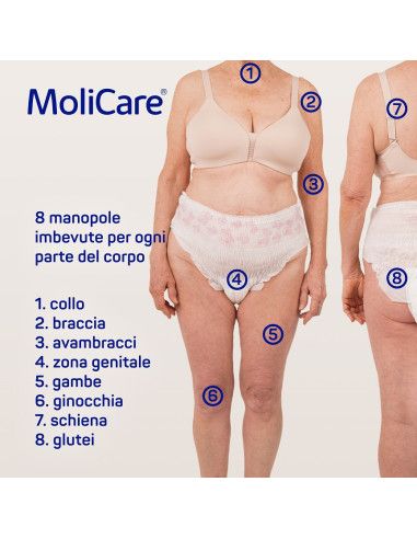 MoliCare Skin manopole detergenti con aloe vera 8pz