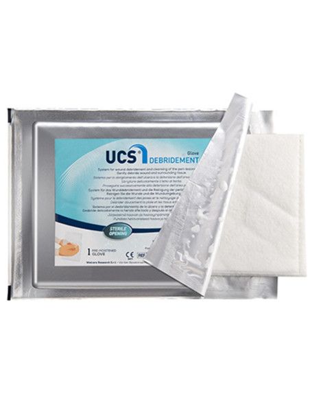 Ucs Debridement guanto sterile imbevuto per pulizia della ferita 1pezzo
