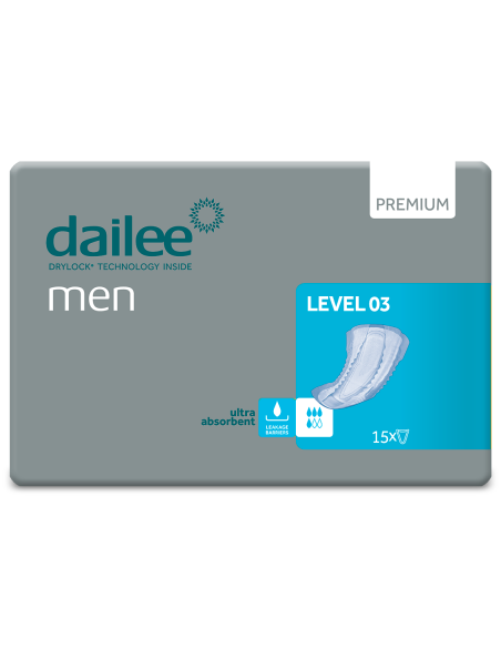 Dailee Men Premium Livello 3 assorbenti maschili 15pezzi Dailee Men Premium Livello 3 assorbenti maschili 15pezzi