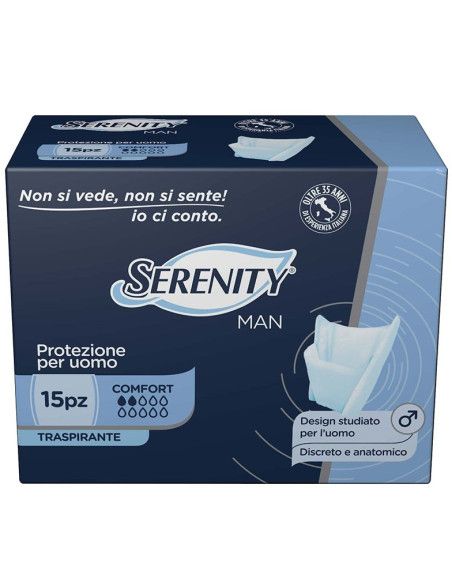 Serenity Man assorbenti traspiranti maschili 15pz Serenity Man assorbenti traspiranti maschili 15pz