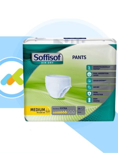 Soffisof Air Dry Pants Extra | Mutandine Assorbenti | per Incontinenza Moderata | 14 pezzi