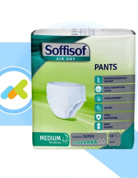 Soffisof Air Dry Pants Super | Mutandine Assorbenti | per Perdite Abbondanti | 10 pezzi