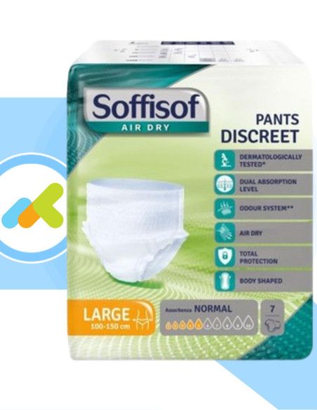 Soffisof Air Dry Pants Discreet Normal | Mutandine Assorbenti | per Incontinenza Leggera | 8 pezzi