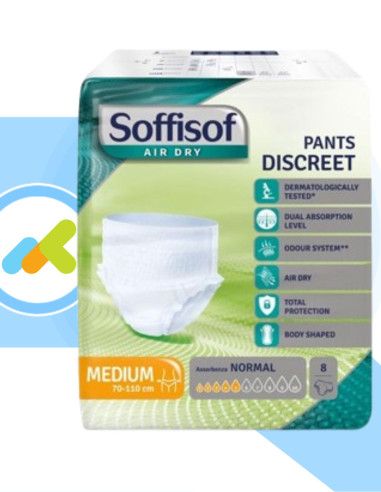 Soffisof Air Dry Pants Discreet Normal | Mutandine Assorbenti | per Incontinenza Leggera | 8 pezzi