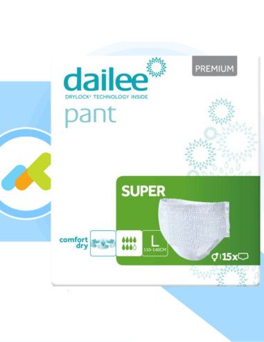 Dailee Pants Super | Mutandine Assorbenti | Protezione Da Perdite Gravi | 15 Pezzi