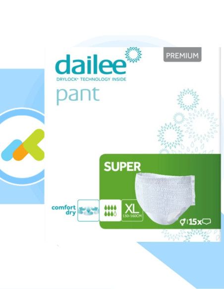 Dailee Pants Super | Mutandine Assorbenti | Protezione da Perdite Gravi | 15 pezzi