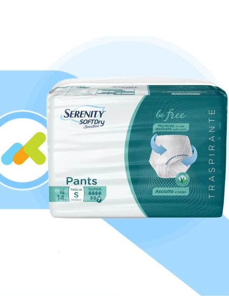 Serenity SoftDry Sensitive Pants Super | Mutandine Assorbenti | Massima Assorbenza | 12 pezzi