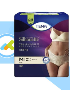 Tena Silhouette Creme Plus  Vita Alta  Mutandine Assorbenti Femminili  9 pezzi