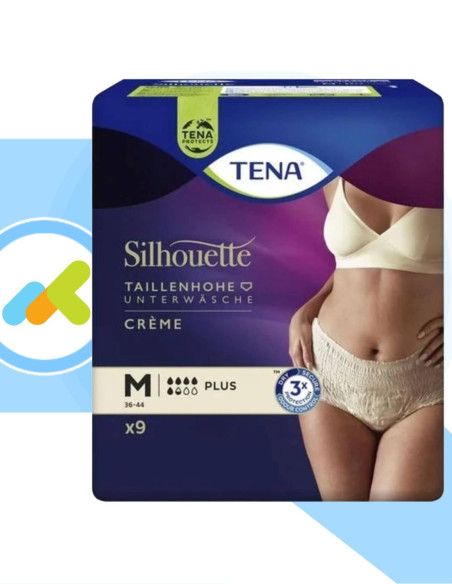Tena Silhouette Creme Plus  Vita Alta  Mutandine Assorbenti Femminili  9 pezzi Tena Silhouette Creme Plus  Vita Alta  Mutandine Assorbenti Femminili  9 pezzi