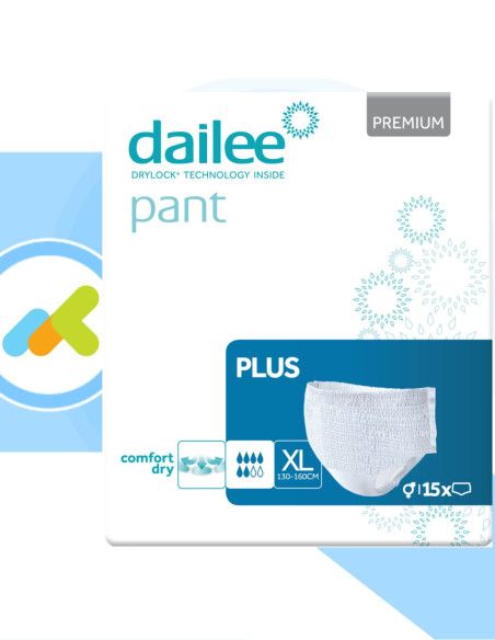 Dailee Pants Plus  Mutandine Assorbenti  Incontinenza Media e Grave  15 pezzi