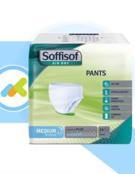 Soffisof Air Dry Pants Plus  Mutandine Assorbenti  Protezione Efficace e Duratura  14 pezzi
