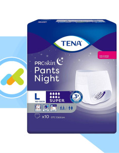 Tena Pants Night Super  Mutandine Assorbenti  Protezione Notturna Completa  10 pezzi