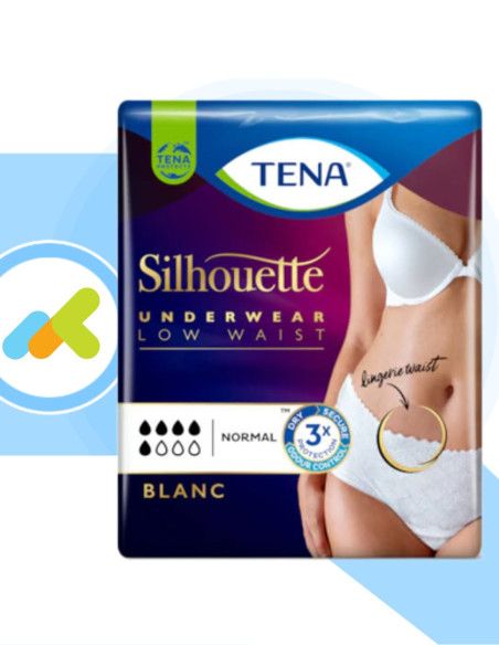 Tena Silhouette Blanc Normal  Vita Bassa  Mutandine Assorbenti Femminili  6 pezzi Tena Silhouette Blanc Normal  Vita Bassa  Mutandine Assorbenti Femminili  6 pezzi