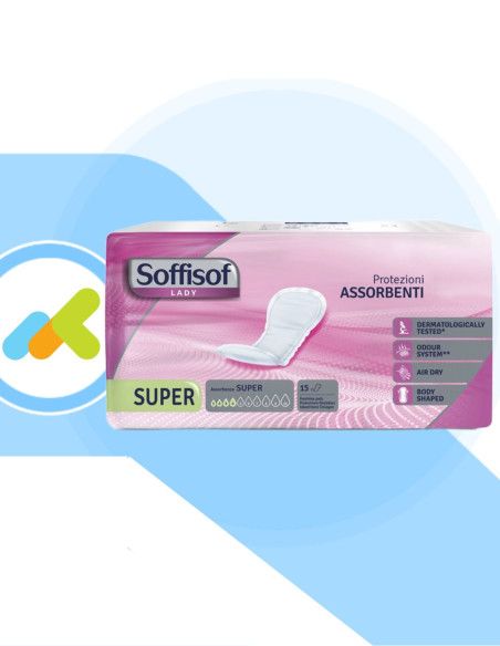 Soffisof Lady Super | Assorbenti Femminili | Incontinenza lieve | 15 pezzi