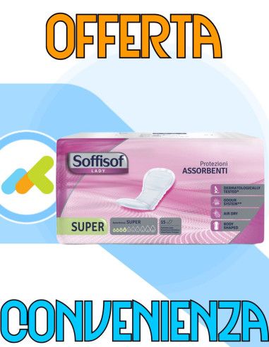 Soffisof Lady Super | Assorbenti Femminili | Incontinenza Lieve | 15 Pezzi