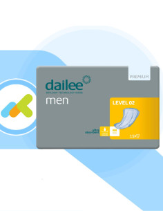 Dailee Men Premium Livello 2  Assorbenti Maschili per Incontinenza Leggera  15 pezzi