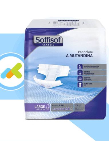 Soffisof Classic Maxi | Pannoloni a Mutandina | Massima Assorbenza | 15 pezzi